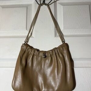 Ande Vintage Tan Leather Shoulder Bag with Chain Strap